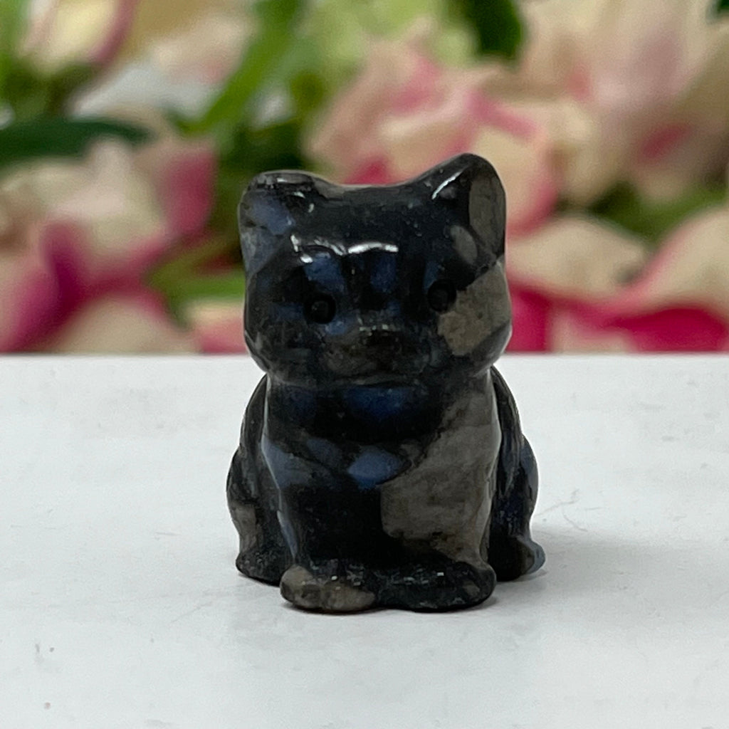 Blue Rhyolite Gemstone Kitten, The Lucky Cat Shop