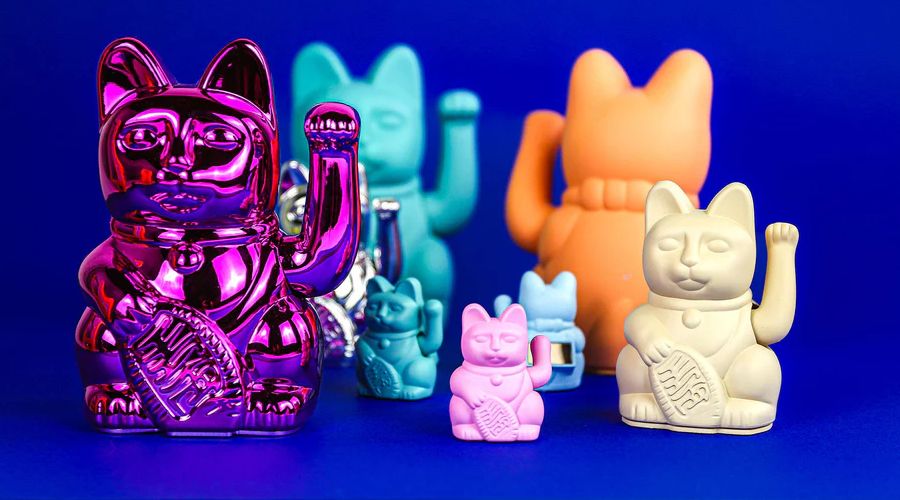 MANEKI NEKO Lucky Mug | rode mok met showkat Lucky Cat gelukskop koffiemok theebeker in het rood MANEKI NEKO Lucky Mug | rode mok met showkat Lucky Cat gelukskop koffiemok theebeker in het rood
