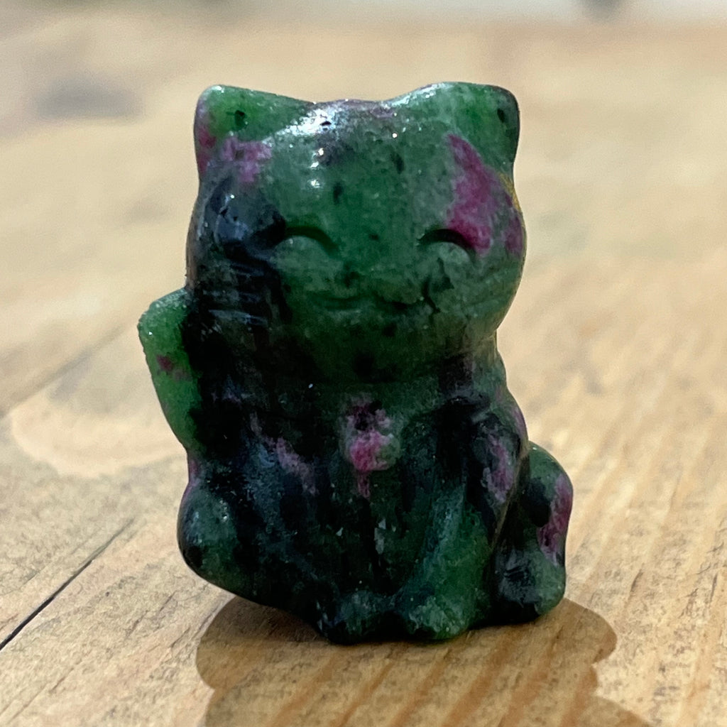 Ruby Zoicite Maneki Neko Gemstone Cat, The Lucky Cat Shop