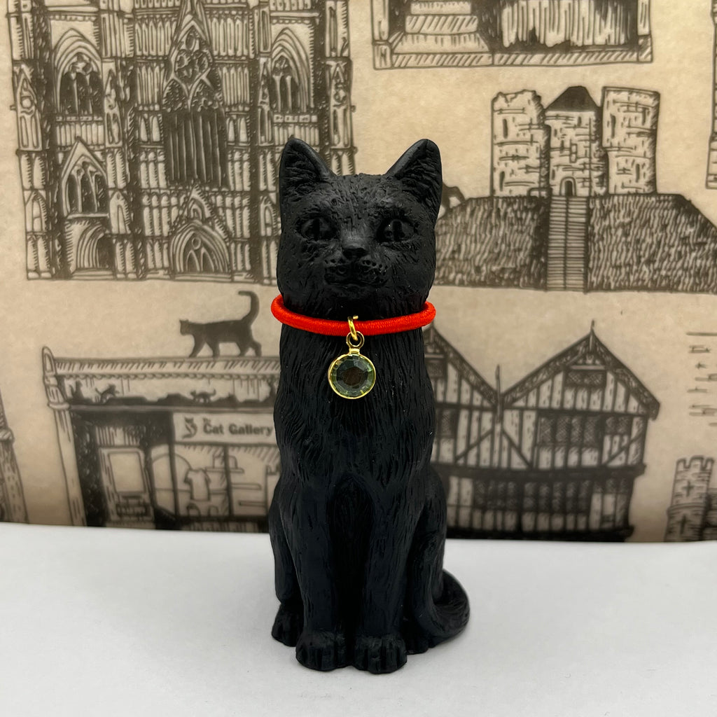 8cm Original Lucky York Black Cat with Birthstone Charm, The Lucky Cat Shop