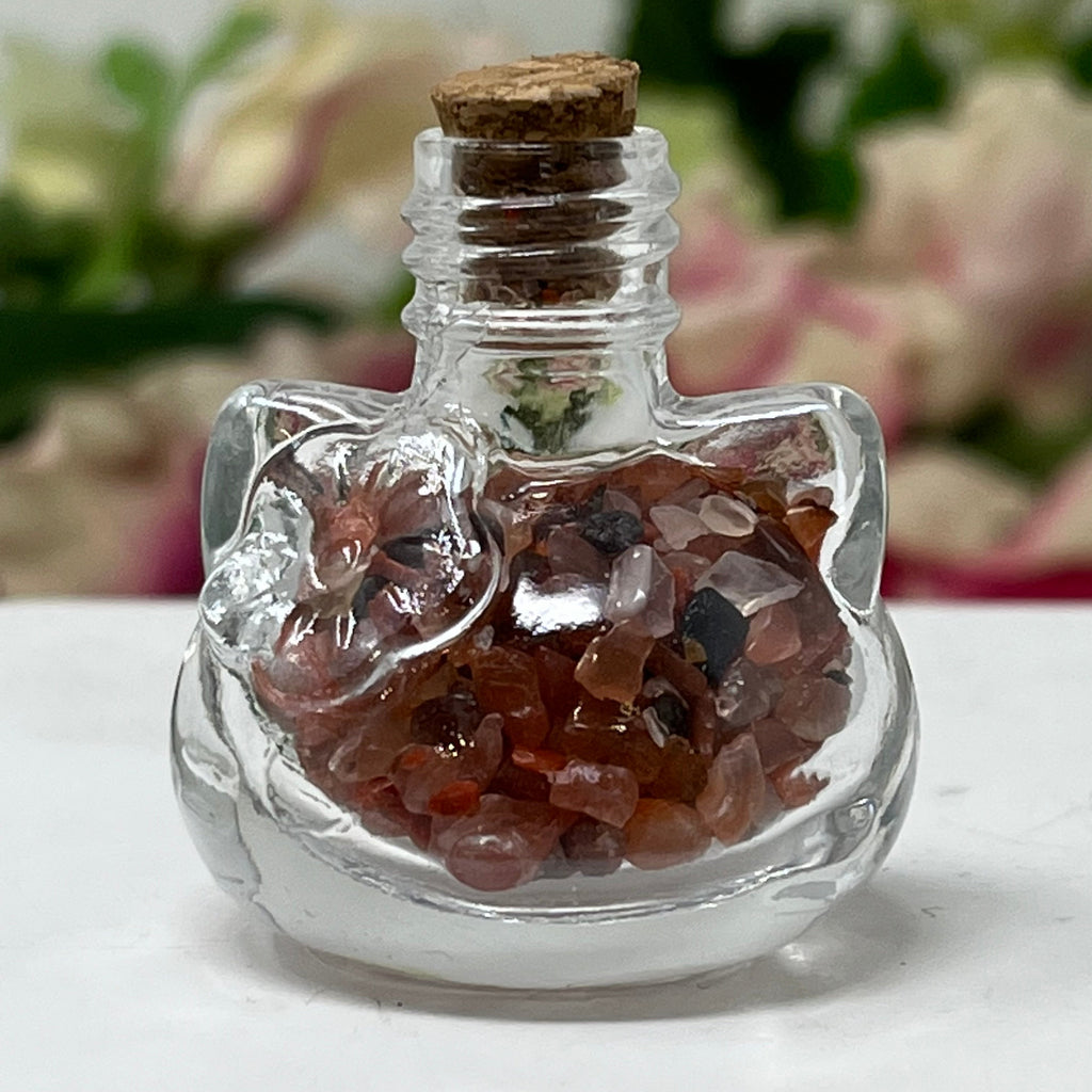 Hello Kitty Style Bottle / Red Jasper Chips, The Lucky Cat Shop