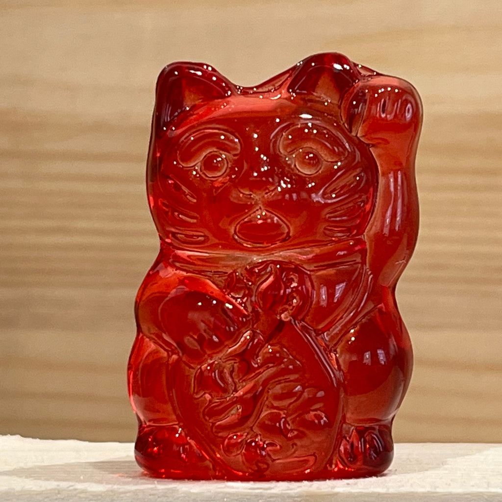 Red Glass Maneki Neko, The Lucky Cat Shop