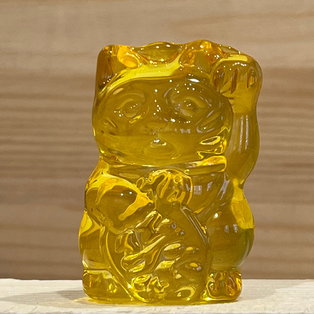 Yellow Glass Maneki Neko, The Lucky Cat Shop