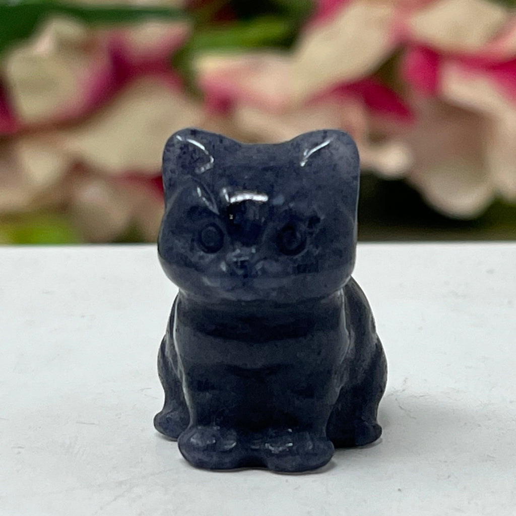 Blue Aventurine Gemstone Kitten September Birthstone, The Lucky Cat Shop