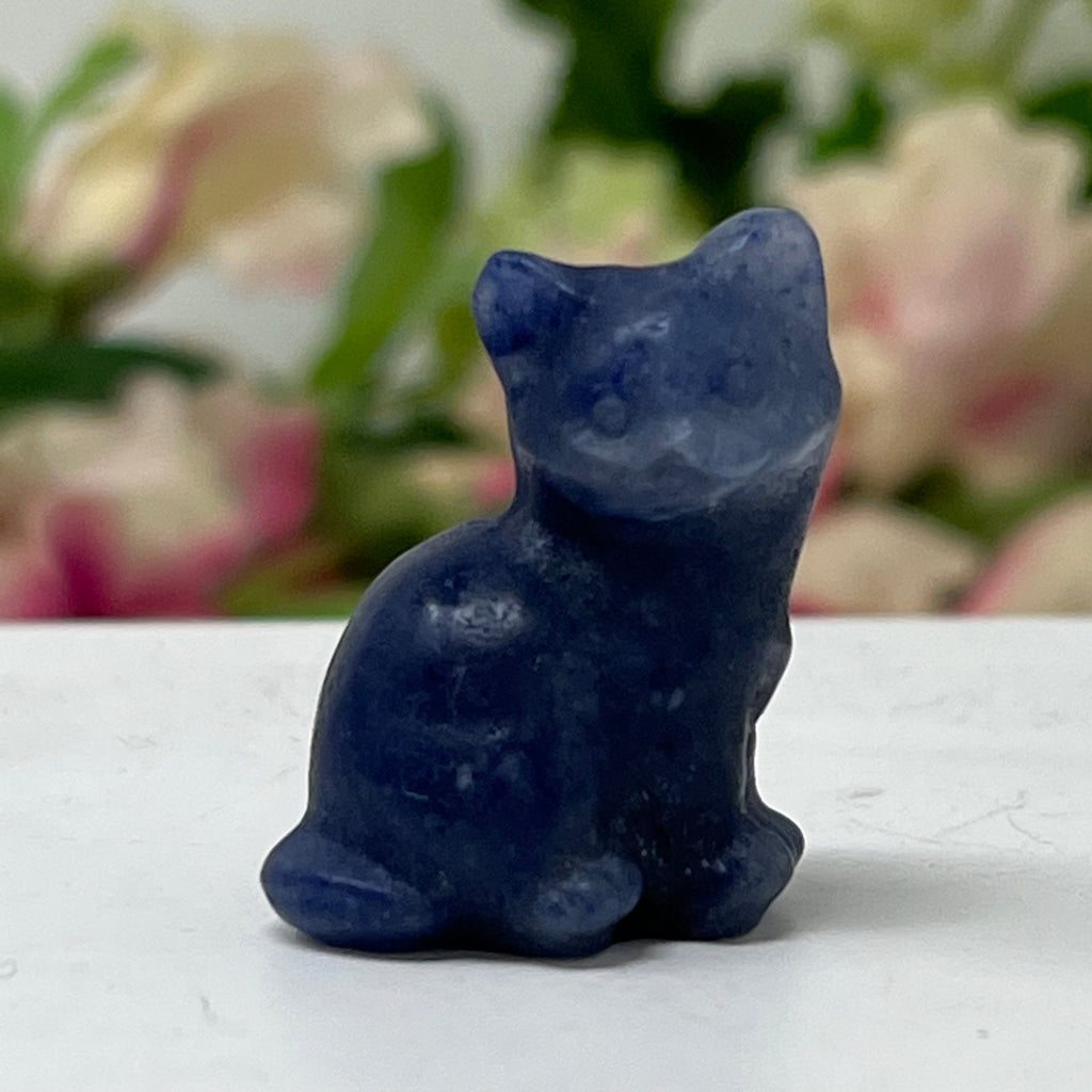 Blue Aventurine Gemstone Cat September Birthstone, The Lucky Cat Shop