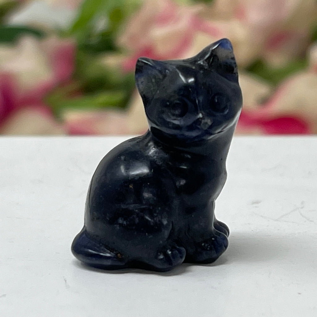 Sodalite Gemstone Cat December Birthstone, The Lucky Cat Shop