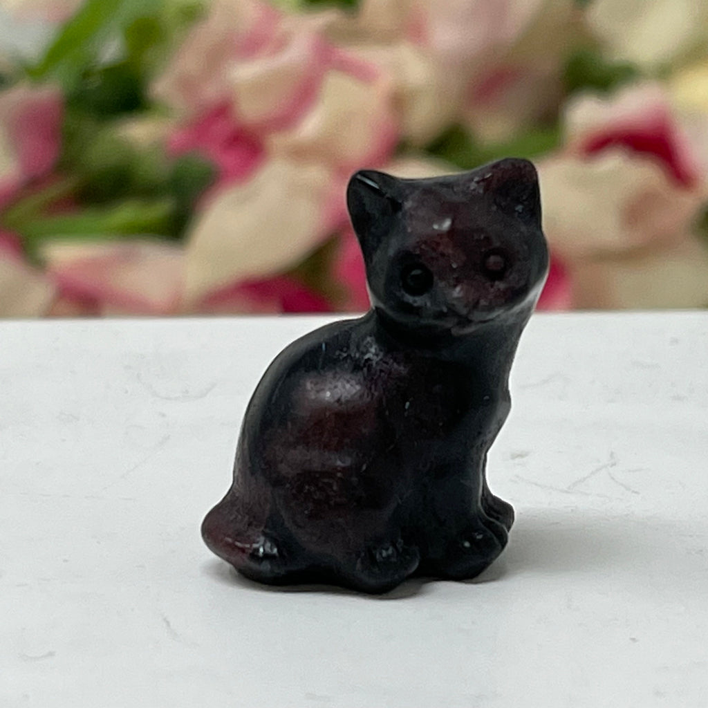 Garnet Gemstone Cat January Birthstone, The Lucky Cat Shop